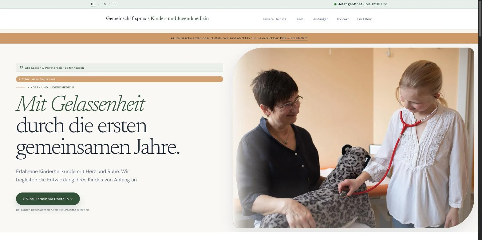 Kinderpraxis Gandenberger-Bachem – Webseite-Vorschau